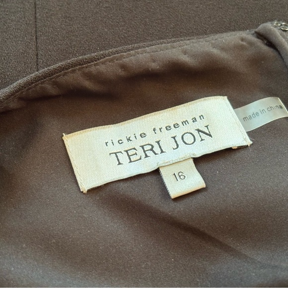 Teri Jon Rickie Freeman Vintage Little Black Dress Size 16 - Picture 7 of 8